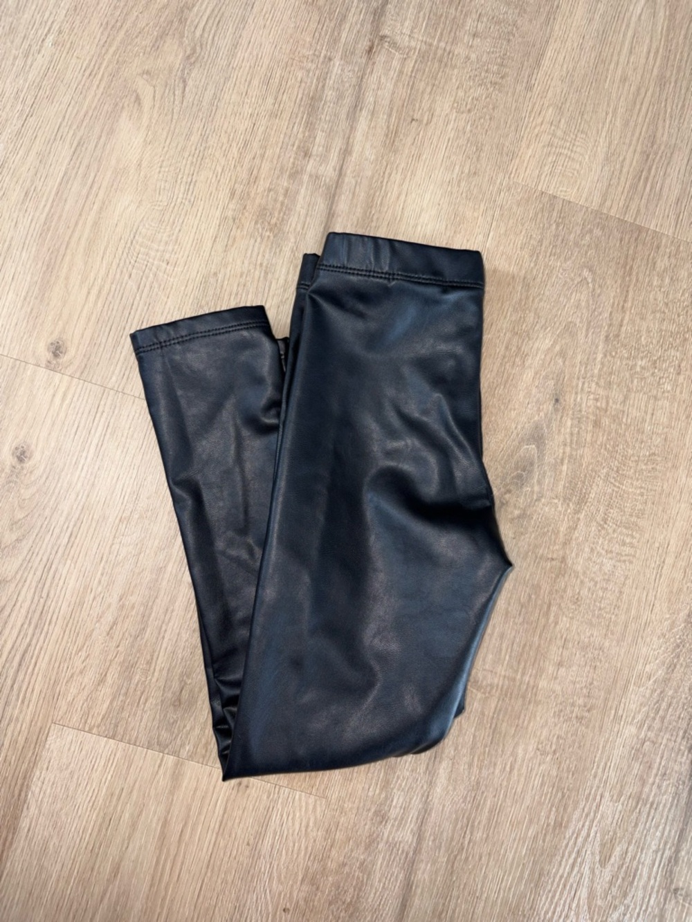 H&M Black Faux Leather Kids Leggings